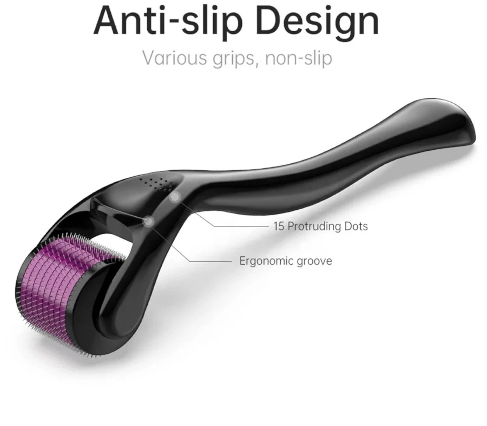 1mm 540 Microneedle Derma Roller – Beard & Hair Growth Stimulator, Facial Skin Care Tool for Anti-Aging & Collagen Boost