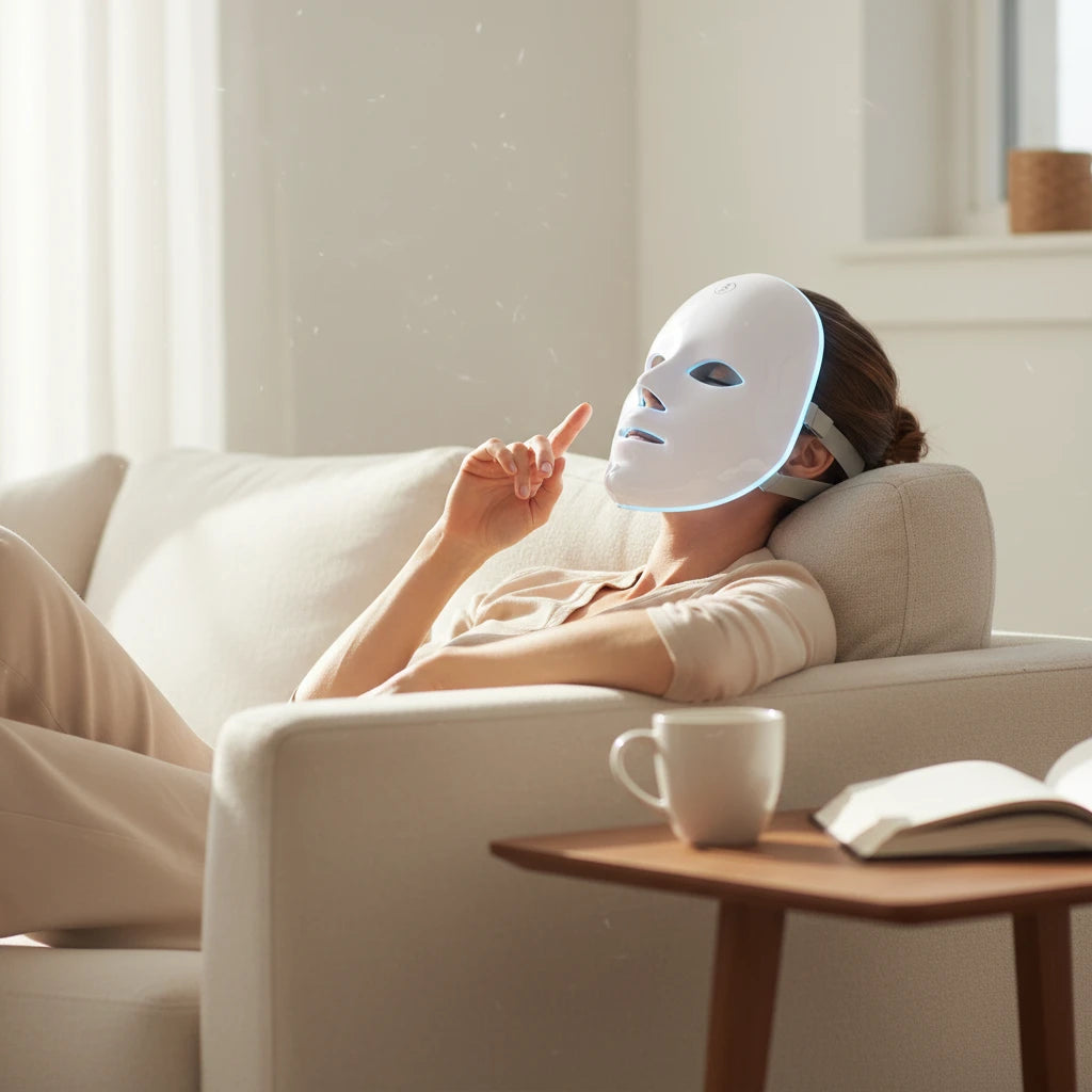Rechargeable 7-Color LED Facial Mask – Photon Light Therapy Skin Rejuvenation & Face Lifting Beauty Device