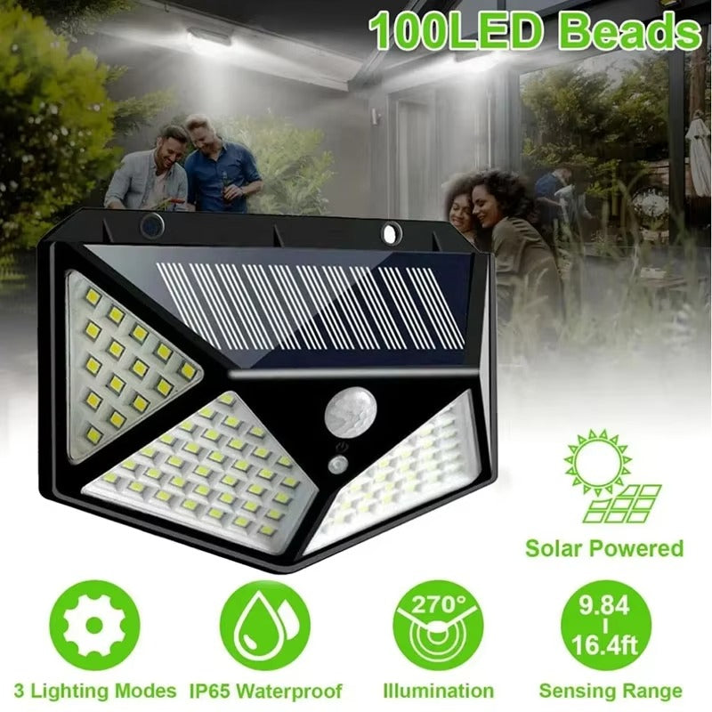 100 LED Solar Wall Light – Outdoor Motion Sensor Street Lamp for Garden & Home