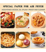 100 Pcs Disposable Air Fryer Paper Liners – Non-Stick, Oil-Proof