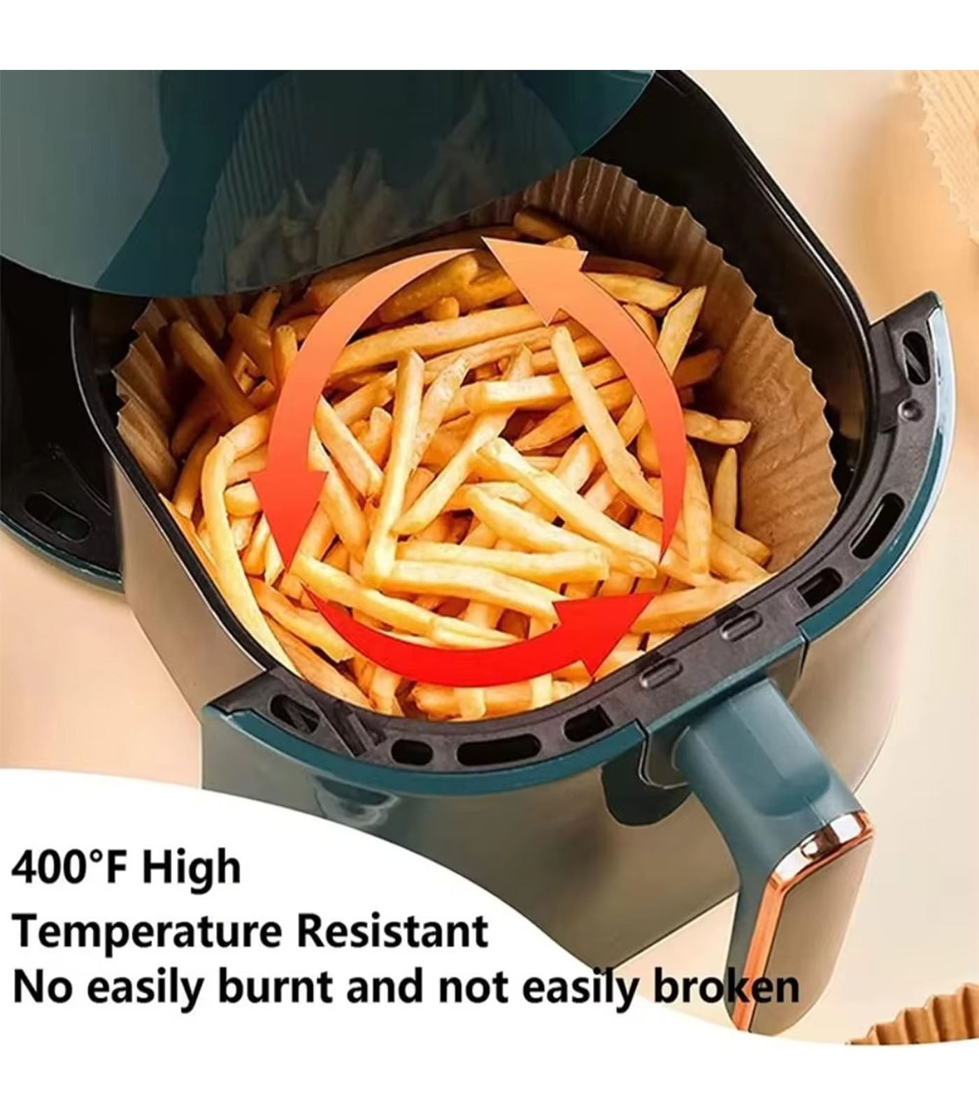 100 Pcs Disposable Air Fryer Paper Liners – Non-Stick, Oil-Proof