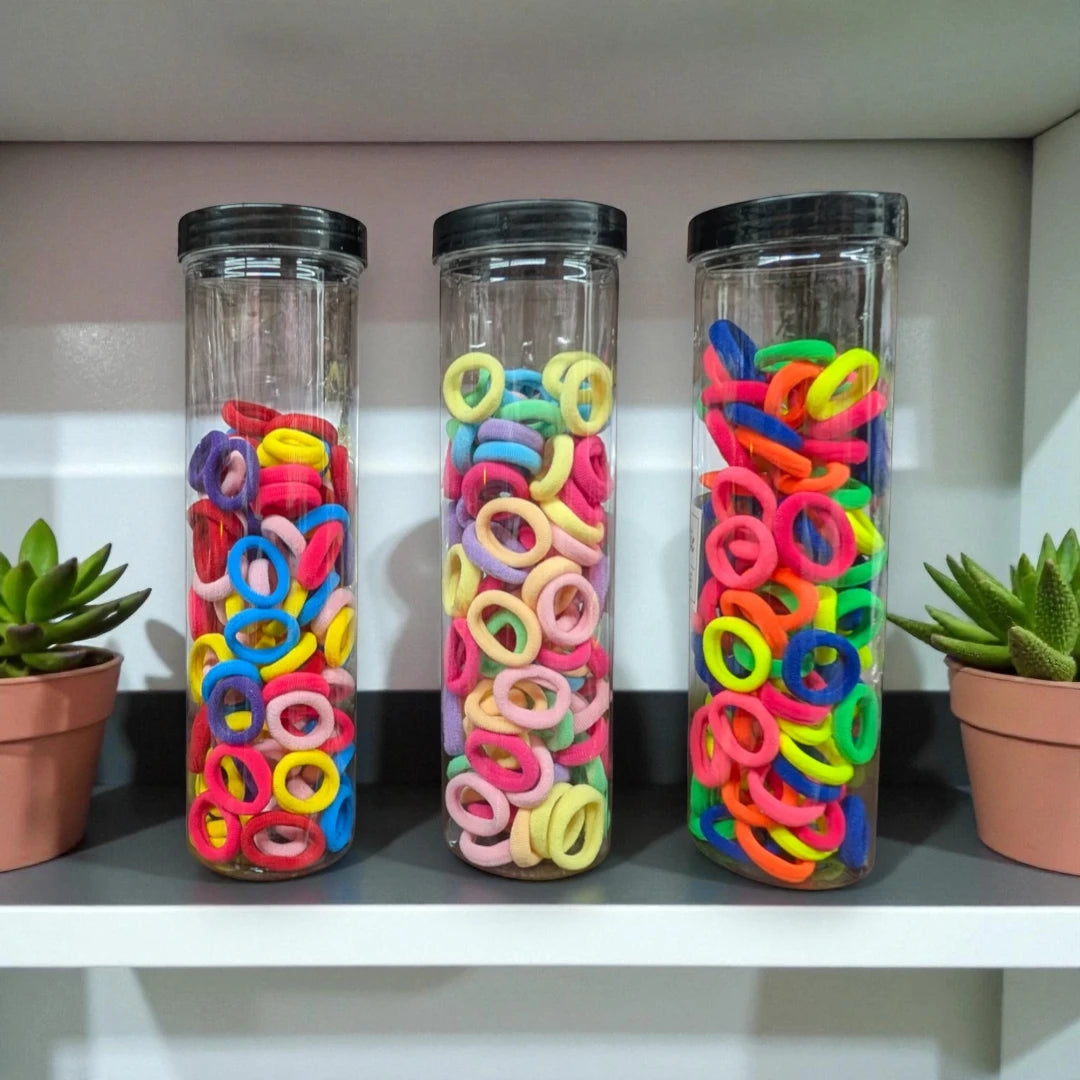 100-Piece Mini Elastic Hair Tie Set for Women / Girls