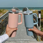 1200ml Stainless Steel Insulated Tumbler – Bingba / Stanley Thermal Cup with Handle & Straw