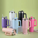 1200ml Stainless Steel Insulated Tumbler – Bingba / Stanley Thermal Cup with Handle & Straw