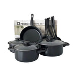 13 Piece Camping Cookware Set – Premium Non-Stick Cast Iron Pots & Pans for Outdoor Cooking