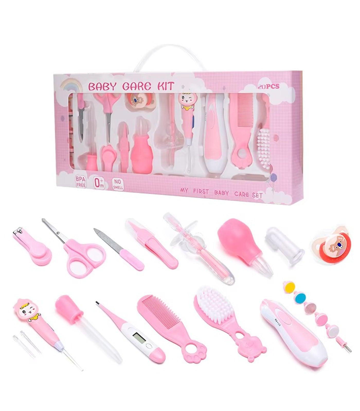 14-Piece Newborn Nursery Care Set – Baby Healthcare & Grooming Kit with Toothbrush, Thermometer, Nail Clipper & More