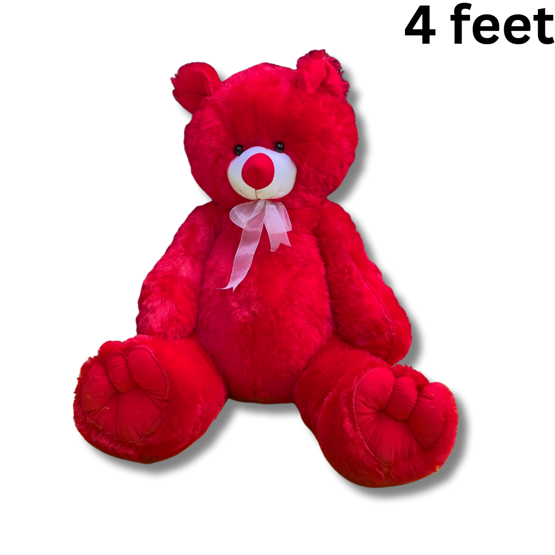 Valentine Special 4 Ft Giant Red Teddy Bear – Extra Large Soft Plush Romantic Gift