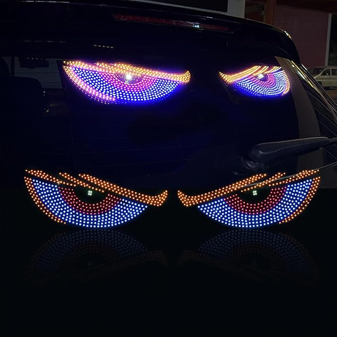 USB Dynamic Devil Eyes Light – Flexible LED Car Windshield Display for Cars & Trucks