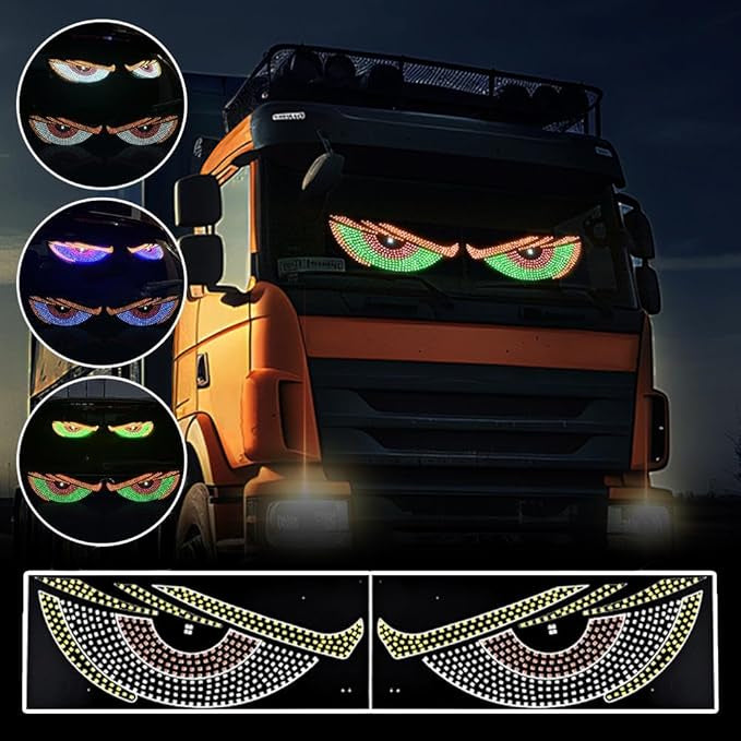 USB Dynamic Devil Eyes Light – Flexible LED Car Windshield Display for Cars & Trucks