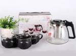 2L Glass Flower Teapot Set 5 Piece Kung Fu Tea Set with Filter