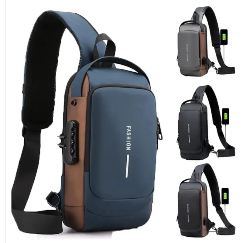 Multifunction USB Charging Sling Bag – Anti-Theft Crossbody Bag for Travel, Gym & Outdoor