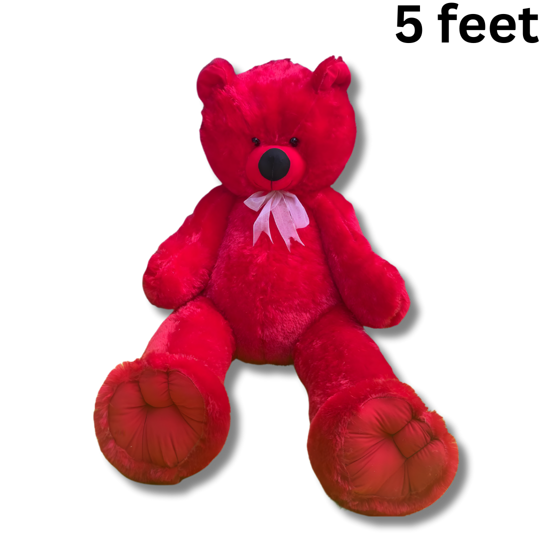 Valentine Special 5 Ft Giant Red Teddy Bear – Extra Large Soft Plush Romantic Gift