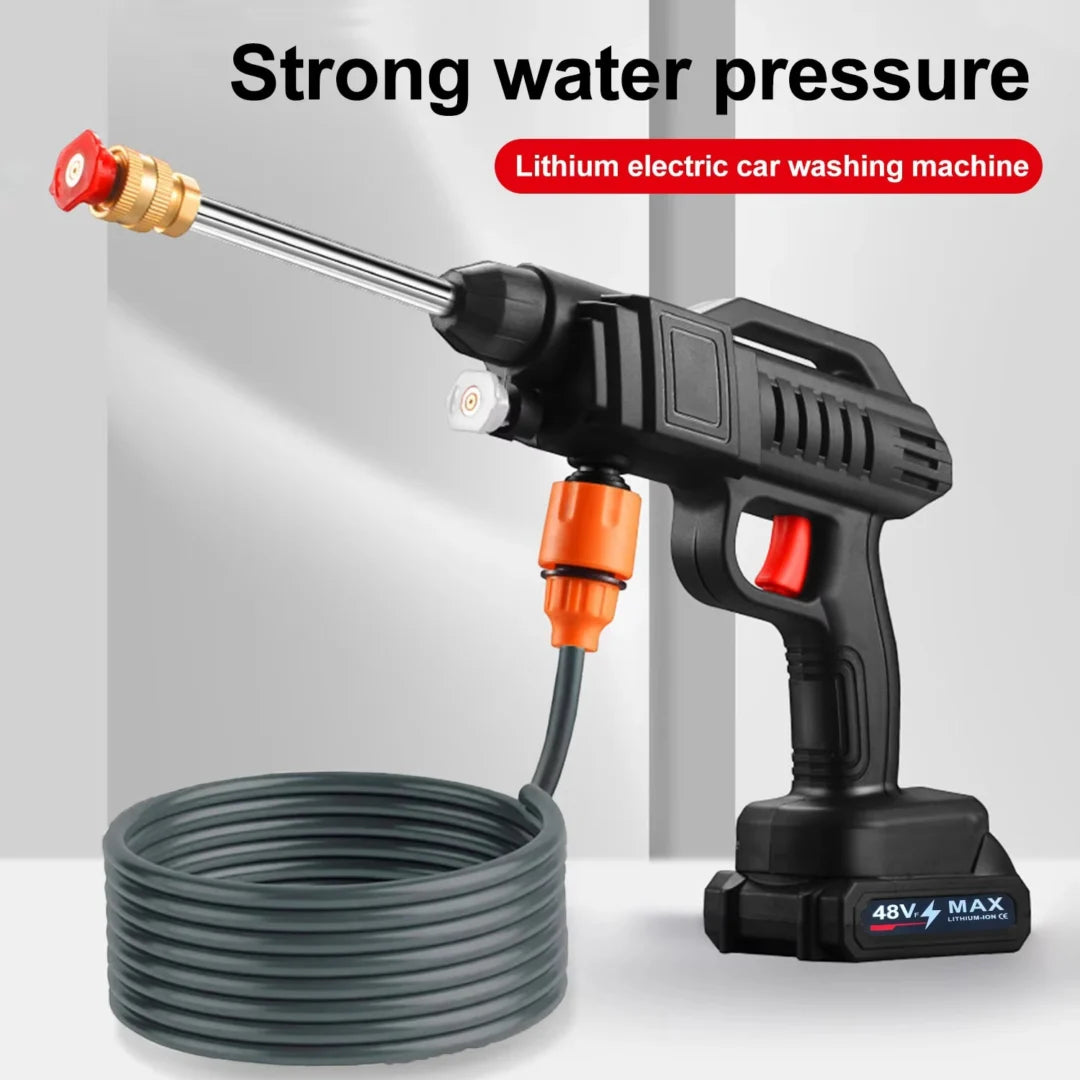 1500W Cordless High-Pressure Washer with Foam Producer &amp; 5M Hose for Car and Home