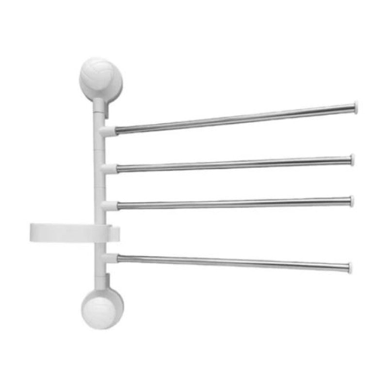 5-in-1 Multifunctional Rotating Towel Holder with Hooks – Wall Mounted Space Saver