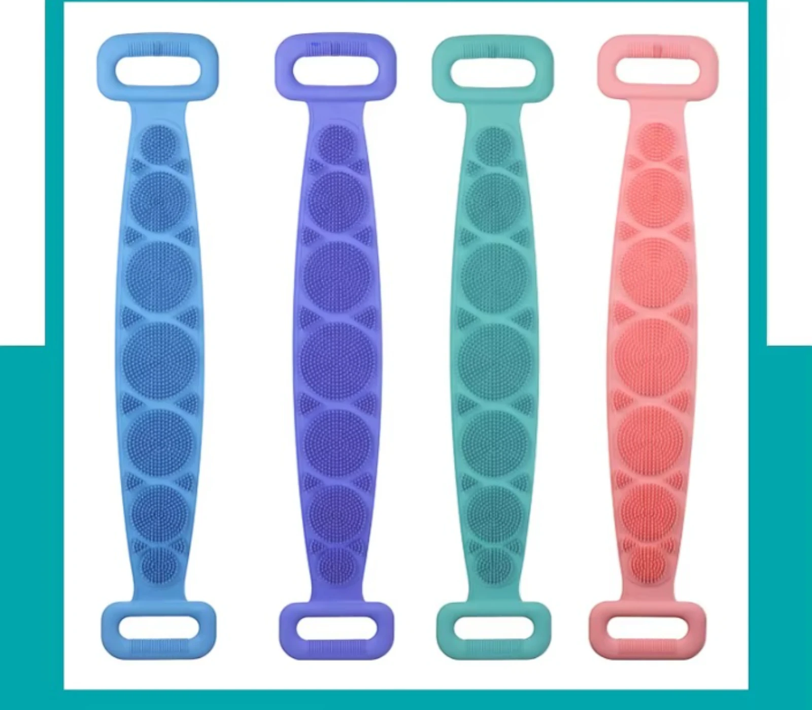 Silicone Exfoliating Bath Brush Belt – Double-Sided Back Scrubber for Deep Cleaning & Massage