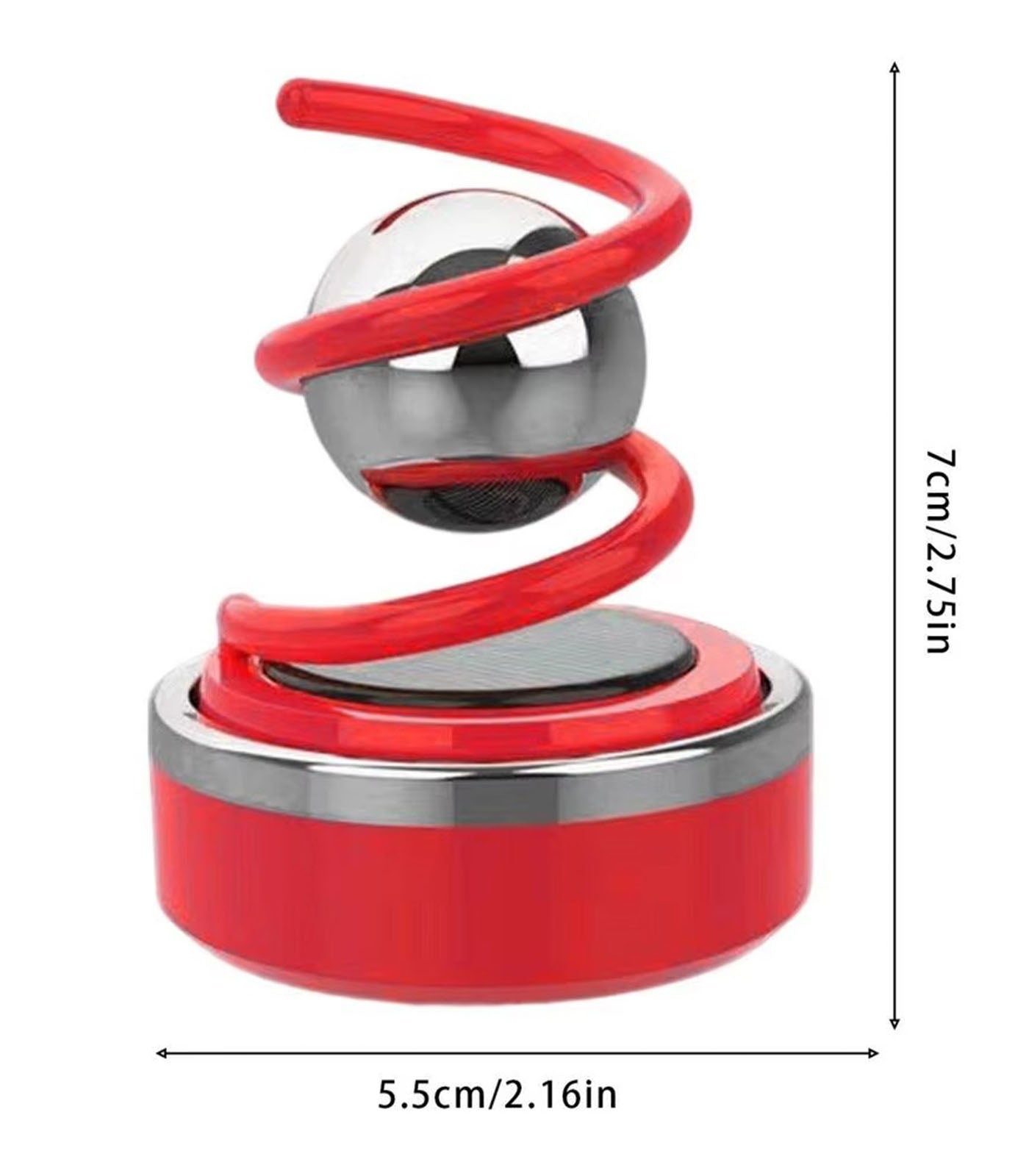 Solar Powered Car Air Freshener – Rotating Ball with Electroplating, No Fading Car Ornament with Spring