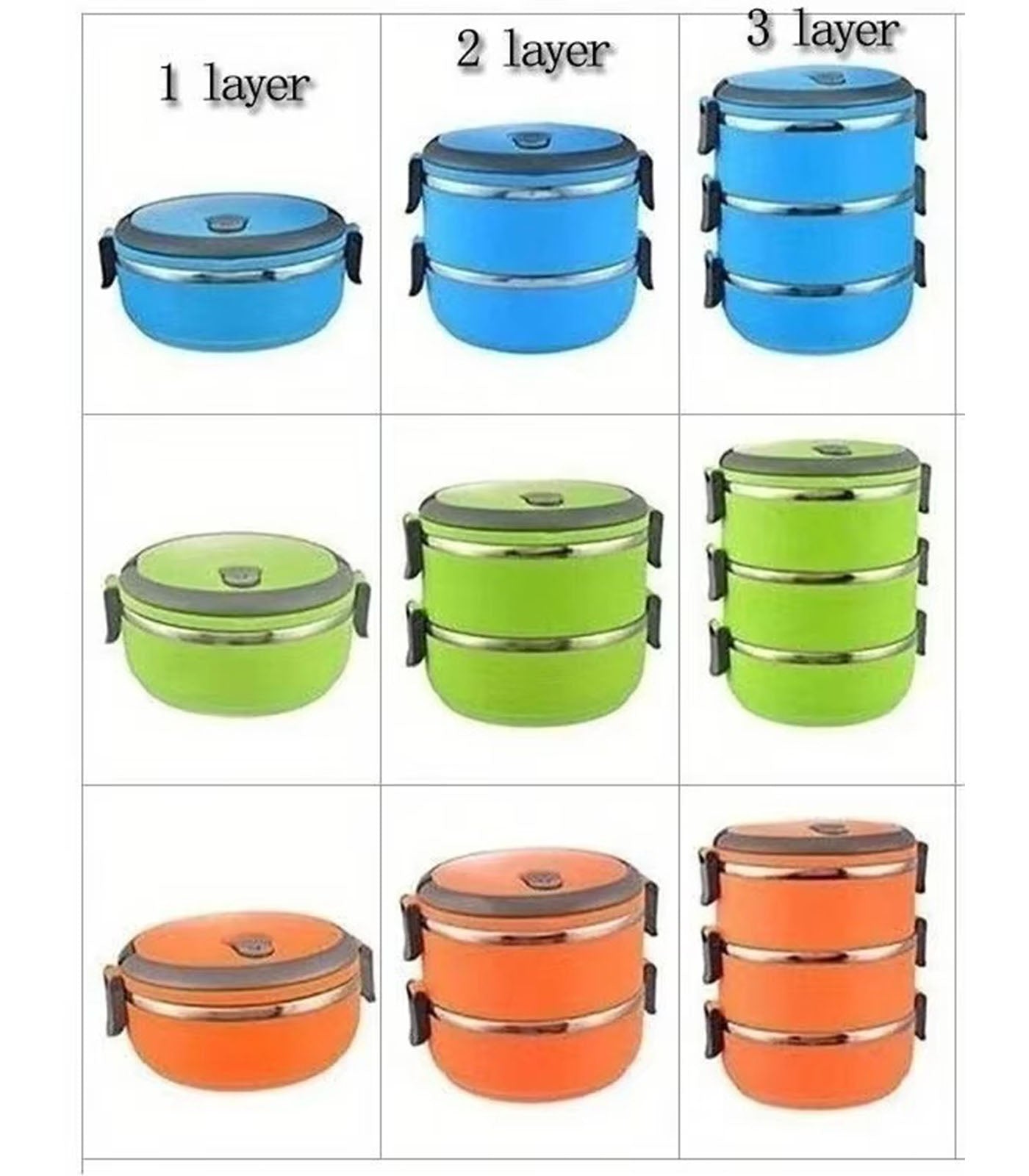 3-Layer Stainless Steel Insulated Lunch Box – Multi-Tier Food Container for Hot & Cold Meals