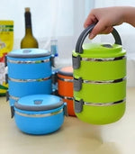 3-Layer Stainless Steel Insulated Lunch Box – Multi-Tier Food Container for Hot & Cold Meals
