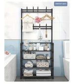 3-in-1 Multi-Layer Storage Shelf – Space-Saving Shoe Rack with Clothes & Hat Hangers for Bedroom or Living Room Organization