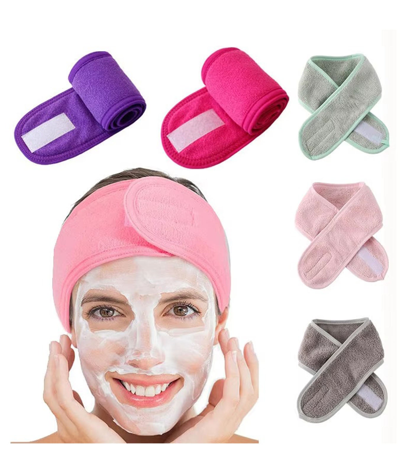 Soft Toweling Hair Headband – Adjustable Spa & Facial Band for Women