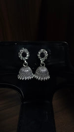 Traditional Jhumka Earrings with Stone Detail