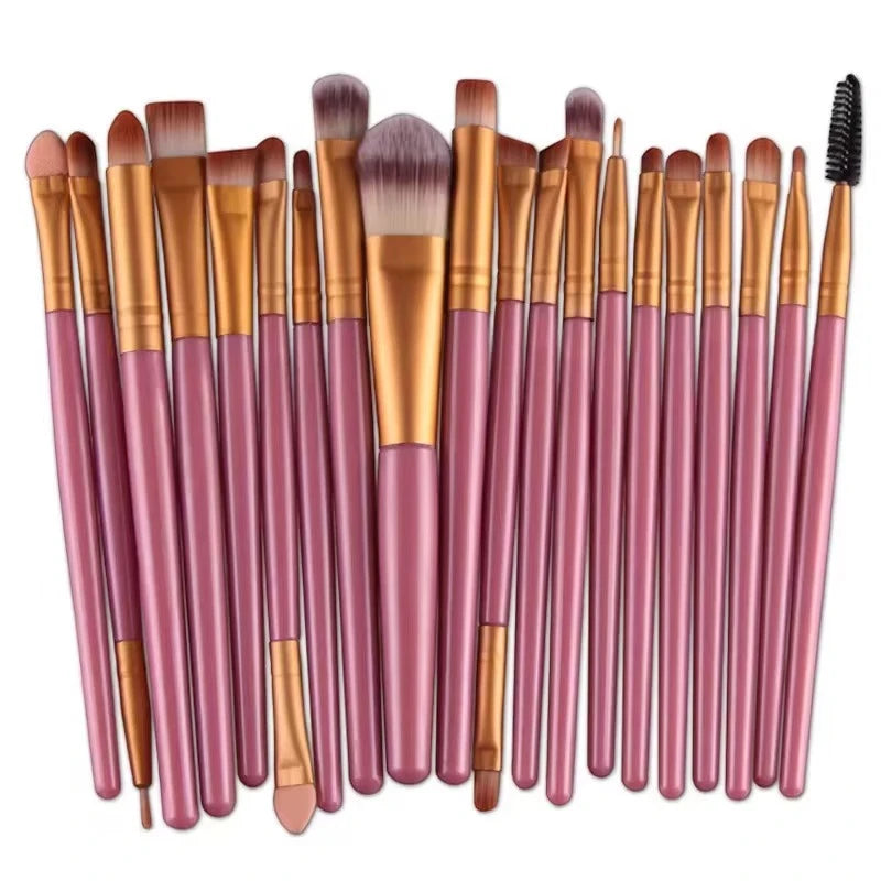 20 Piece Eye Makeup Brush Set with Soft Bristles, Beauty Tools, and a Free Eyeliner Brush