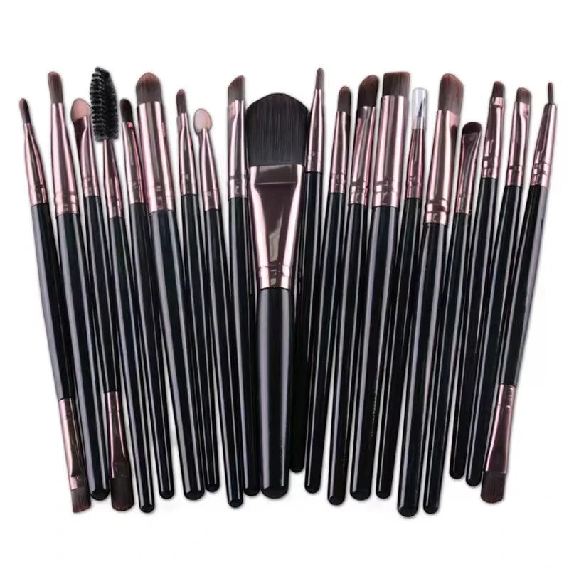20 Piece Eye Makeup Brush Set with Soft Bristles, Beauty Tools, and a Free Eyeliner Brush
