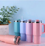 1200ml Stainless Steel Insulated Tumbler – Bingba / Stanley Thermal Cup with Handle & Straw