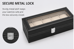 Premium PU Leather Watch Storage Box with Glass Display Lid & Lock