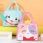 3D Cartoon Animal Lunch Bag – Insulated Oxford Cloth Bento Tote for Kids & Adults