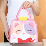 3D Cartoon Animal Lunch Bag – Insulated Oxford Cloth Bento Tote for Kids & Adults
