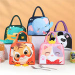 3D Cartoon Animal Lunch Bag – Insulated Oxford Cloth Bento Tote for Kids & Adults