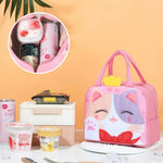 3D Cartoon Animal Lunch Bag – Insulated Oxford Cloth Bento Tote for Kids & Adults
