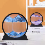 3D Rotating Quicksand Art Hourglass – Liquid Sandscape Timer for Home &amp; Office Decor