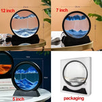 3D Rotating Quicksand Art Hourglass – Liquid Sandscape Timer for Home &amp; Office Decor