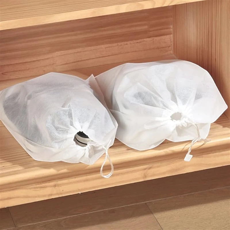 10/20Pcs Shoe Dust Cover Bags | Portable Drawstring Nonwoven Shoe Storage Bags | Dustproof Shoe Organizer