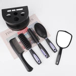 5-Piece Hair Comb Set with Mirror – Air Cushion Massage Comb, Curly Hair Fluffy Brush for Women & Girls