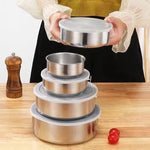5-Piece Stainless Steel Microwavable Lunch Box & Storage Container Set