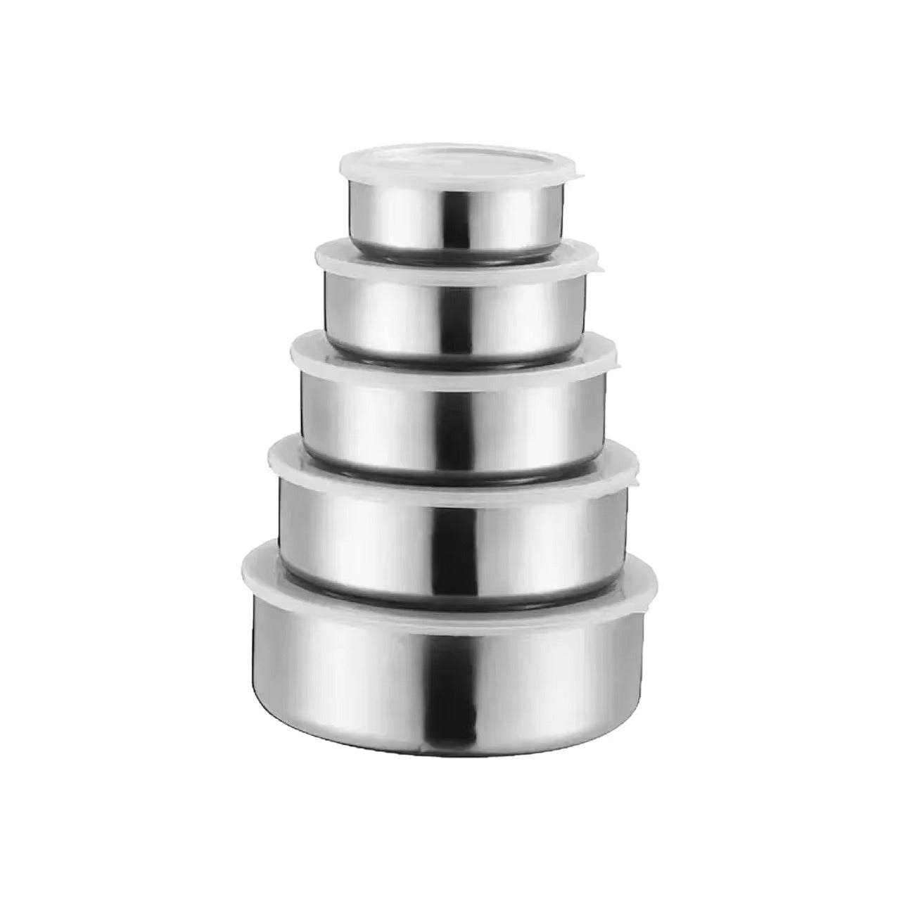 5-Piece Stainless Steel Microwavable Lunch Box & Storage Container Set