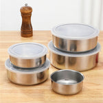5-Piece Stainless Steel Microwavable Lunch Box & Storage Container Set