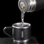 500ml Stainless Steel Vacuum Flask Gift Set – Thermal Insulated Bottle & Couple Cup