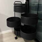 360° Rotating Multi-Layer Round Storage Rack with Wheels | Kitchen, Bedroom & Living Room Organizer