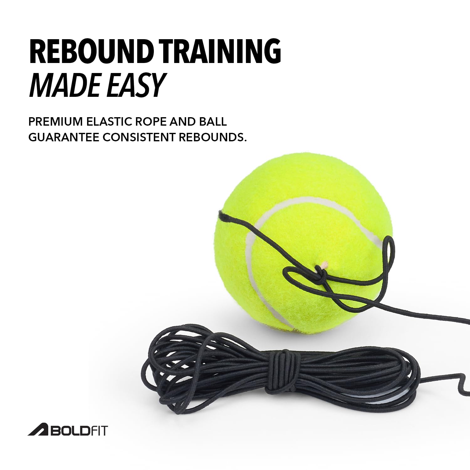 BoldFit Tennis Rebound Trainer Ball Set – Solo Practice Training Equipment for Kids & Adults