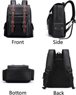 Vintage Leather Laptop Backpack – Waterproof Anti-Theft Business Travel Backpack for Men & Women (15.6")
