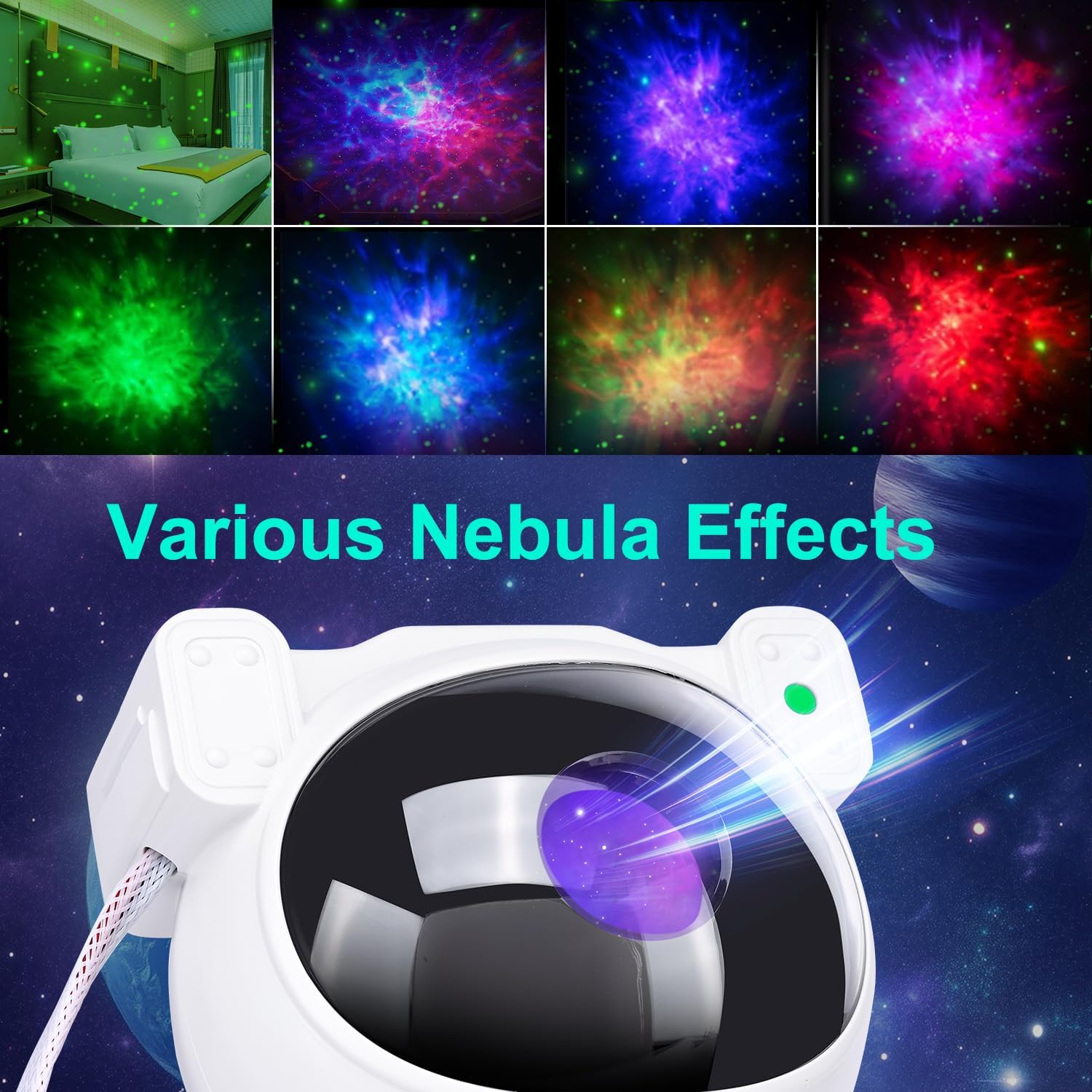Astronaut Star Projector Galaxy Night Light – LED Nebula & Star Ceiling Lamp with Remote | Bedroom Décor & Gift