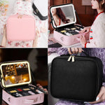 Professional Makeup Case with LED Mirror – Large Vanity Cosmetic Organizer