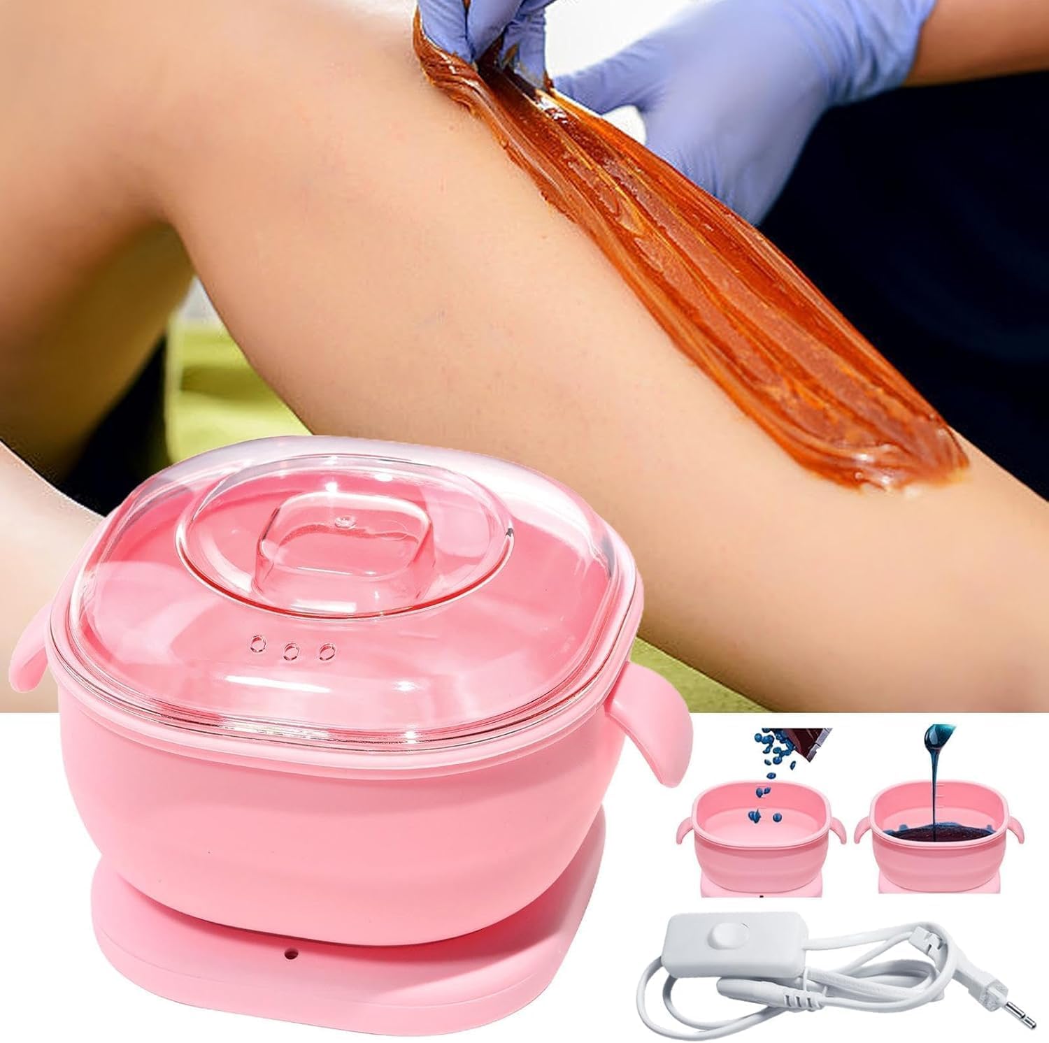 Portable Silicone Wax Heater Bowl – Electric Wax Melting Pot for Hair Removal
