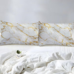Luxury Marble Print Bed Sheet Set – Soft Microfiber Fitted Bedding Set with Pillowcases (All Sizes)