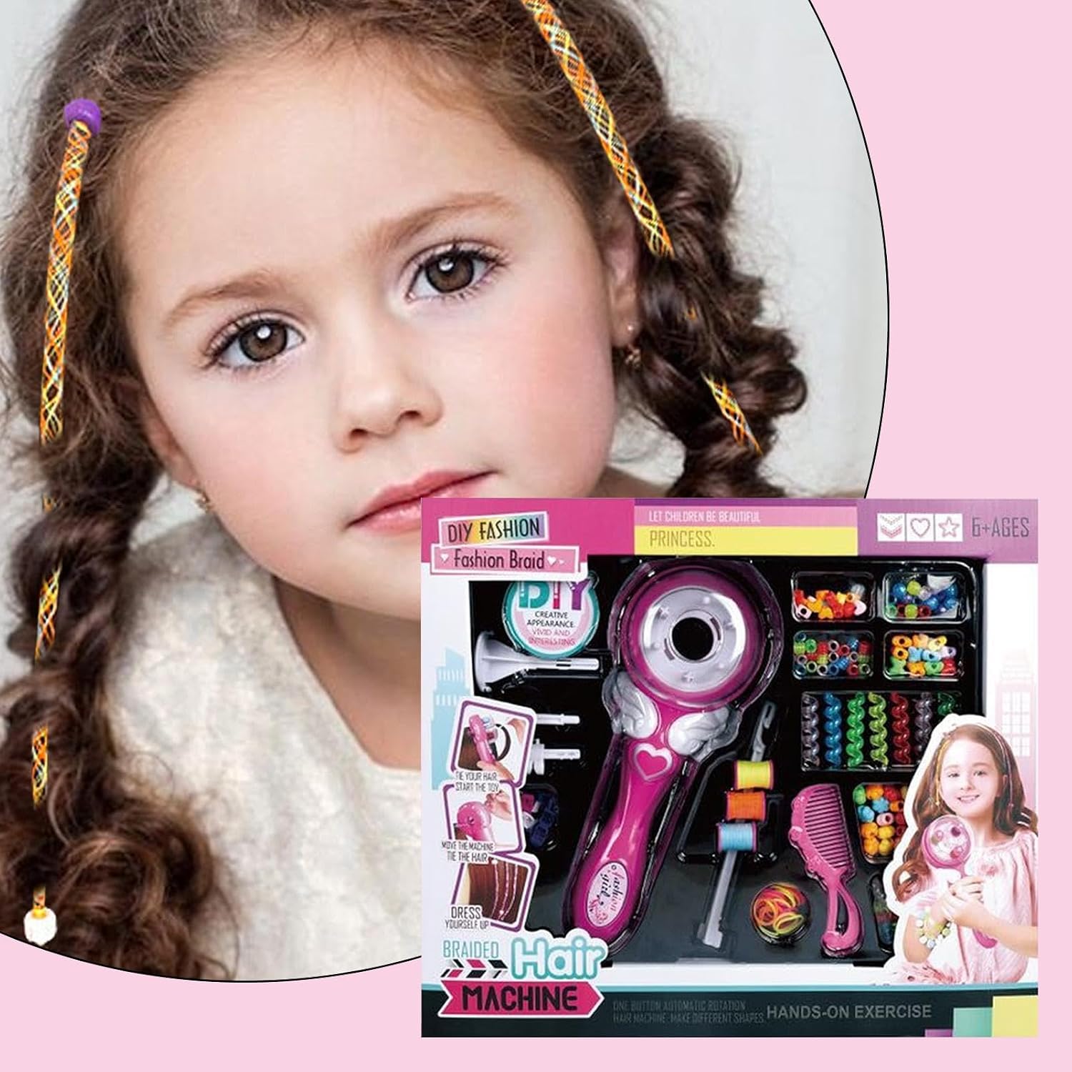 DIY Automatic Hair Braiding Machine for Kids – Electric Hair Braider Set with Accessories (Creative Styling Toy Gift)