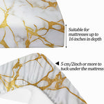Luxury Marble Print Bed Sheet Set – Soft Microfiber Fitted Bedding Set with Pillowcases (All Sizes)